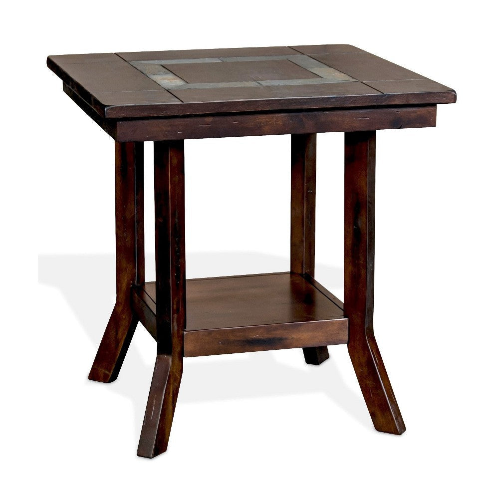 Odel Side End Table 1 Shelf Dark Brown Mahogany Rectangular 25’’ Top BM325494