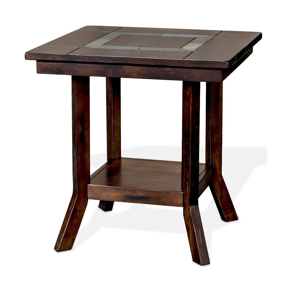 Odel Side End Table 1 Shelf Dark Brown Mahogany Rectangular 25’’ Top BM325494