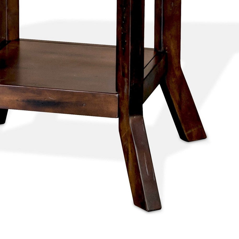 Odel Side End Table 1 Shelf Dark Brown Mahogany Rectangular 25’’ Top BM325494