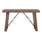 Yael Sofa Table Light Brown Mahogany Black Metal Rectangular 51’’ BM325499