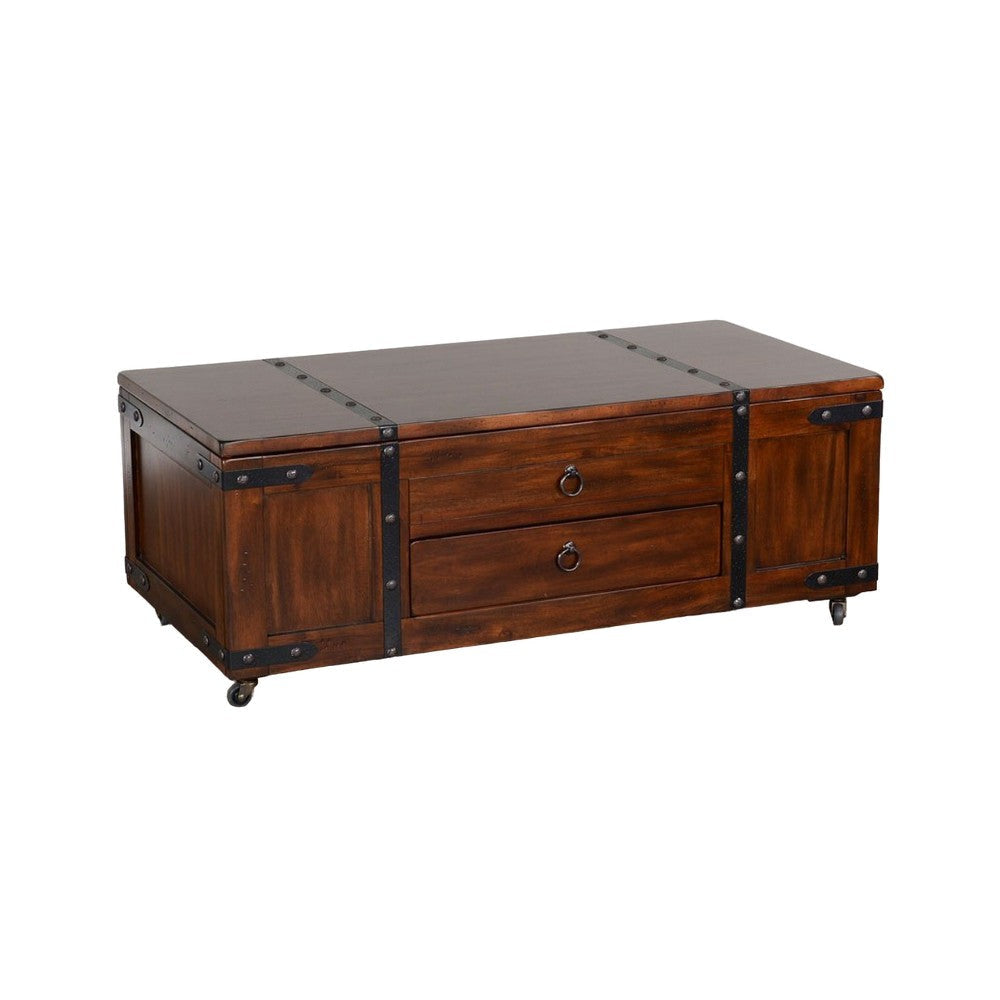 Odel Coffee Table Dark Brown Mahogany Wood Rectangular 48’’ Top BM325502