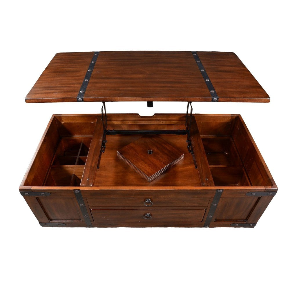 Odel Coffee Table Dark Brown Mahogany Wood Rectangular 48’’ Top BM325502