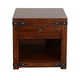 Odel Side End Table Drawer Dark Brown Mahogany Wood Metal 24’’ Top BM325504