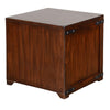Odel Side End Table Drawer Dark Brown Mahogany Wood Metal 24’’ Top BM325504