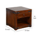 Odel Side End Table Drawer Dark Brown Mahogany Wood Metal 24’’ Top BM325504