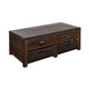 Flint Coffee Table 2 Drawers Crates Dark Brown Mahogany 50’’ Top BM325505
