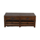 Flint Coffee Table 2 Drawers Crates Dark Brown Mahogany 50’’ Top BM325505