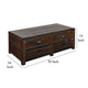 Flint Coffee Table 2 Drawers Crates Dark Brown Mahogany 50’’ Top BM325505