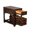 Flint Accent Chairside Table 1 Drawer Crate 26’’ Dark Brown Wood BM325506
