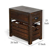 Flint Accent Chairside Table 1 Drawer Crate 26’’ Dark Brown Wood BM325506