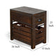 Flint Accent Chairside Table 1 Drawer Crate 26’’ Dark Brown Wood BM325506