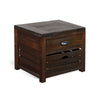 Flint End Table 1 Drawer 1 Crate Dark Brown Mahogany Wood 26’’ Top BM325507