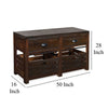 Flint Sofa Table 2 Drawers Crates Dark Brown Mahogany Wood 50’’ Top BM325508