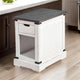Laibi Side Table, French Country White, Brown Mahogany Wood, 26x16 Top