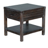 Nikay Side End Table 1 Drawer Shelf Dark Brown Mindi Wood 26’’ Top BM325513
