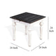 Kiyan End Table 1 Drawer Off White Dark Brown Mahogany 24’’ Top BM325517