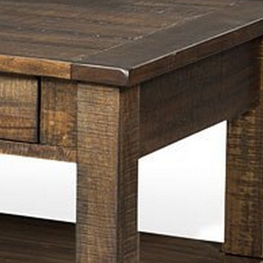 Flint Coffee Table 2 Drawers Shelf Dark Brown Mahogany 48’’ Top BM325518