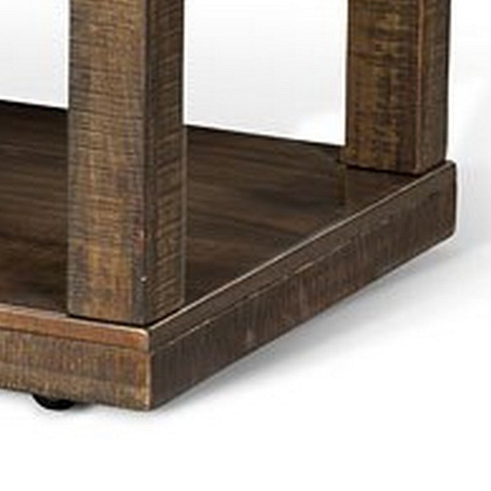 Flint Coffee Table 2 Drawers Shelf Dark Brown Mahogany 48’’ Top BM325518