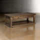 Flint Coffee Table, 2 Drawers, Shelf, Dark Brown Mahogany, 48" Top