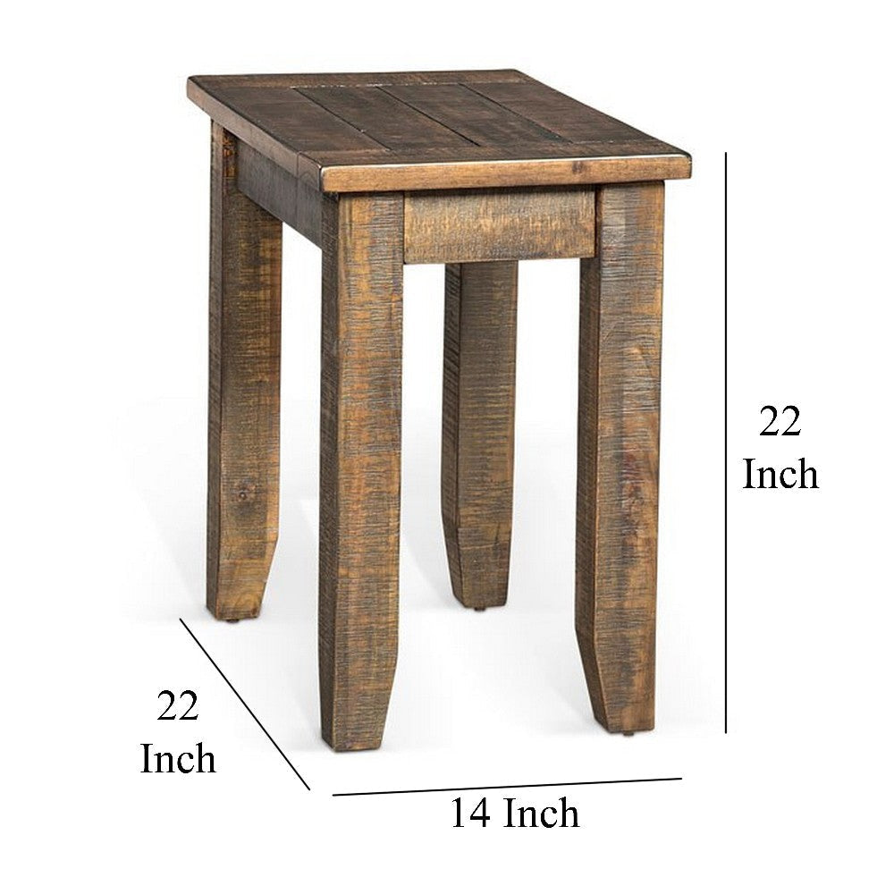 Flint Chairside End Table 22’’ Rectangular Top Dark Brown Mahogany BM325519