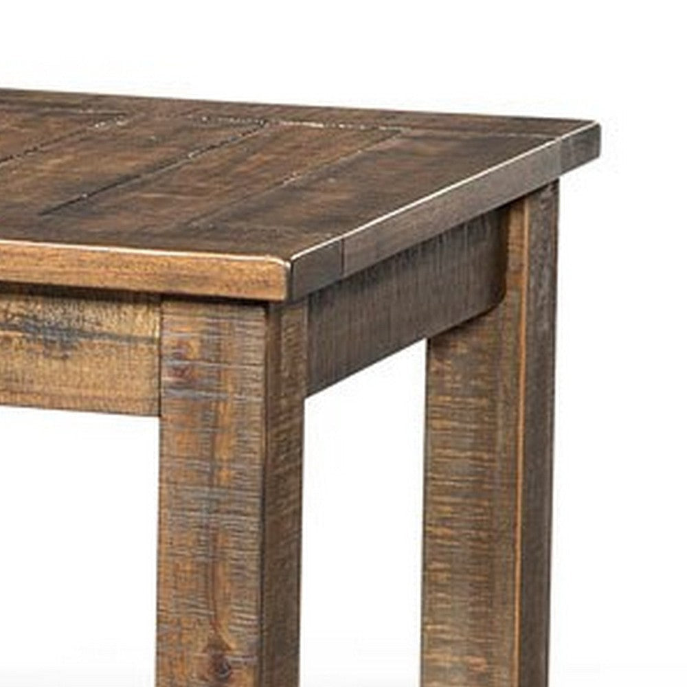Flint Side End Table Dark Brown Mahogany Wood Frame 22’’ Square Top BM325520