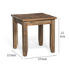 Flint Side End Table Dark Brown Mahogany Wood Frame 22’’ Square Top BM325520