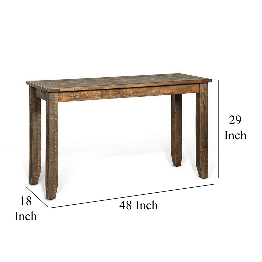Flint Sofa Table, Dark Brown Mahogany Wood Frame, Rectangular 48" Top