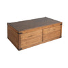 Zinia Coffee Table 4 Drawers Plinth Medium Brown Mindi Wood 50’’ Top BM325522