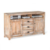 Rany TV Console 60Wx36H Light Brown Mahogany 5 Shelves 3 Drawers BM325528