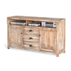 Rany TV Console 60Wx36H Light Brown Mahogany 5 Shelves 3 Drawers BM325528