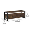 Flint TV Media Console 3 Drawers 2 Shelves Dark Brown Wood 64’’ Top BM325529