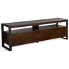 Flint TV Media Console, 3 Drawers, 2 Shelves, Dark Brown Wood, 78" Top