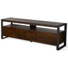 Flint TV Media Console 3 Drawers 2 Shelves Dark Brown Wood 78’’ Top BM325530