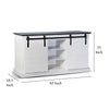 Zena TV Media Console 3 Shelves 2 Barn Doors White Brown 65’’ Top BM325533