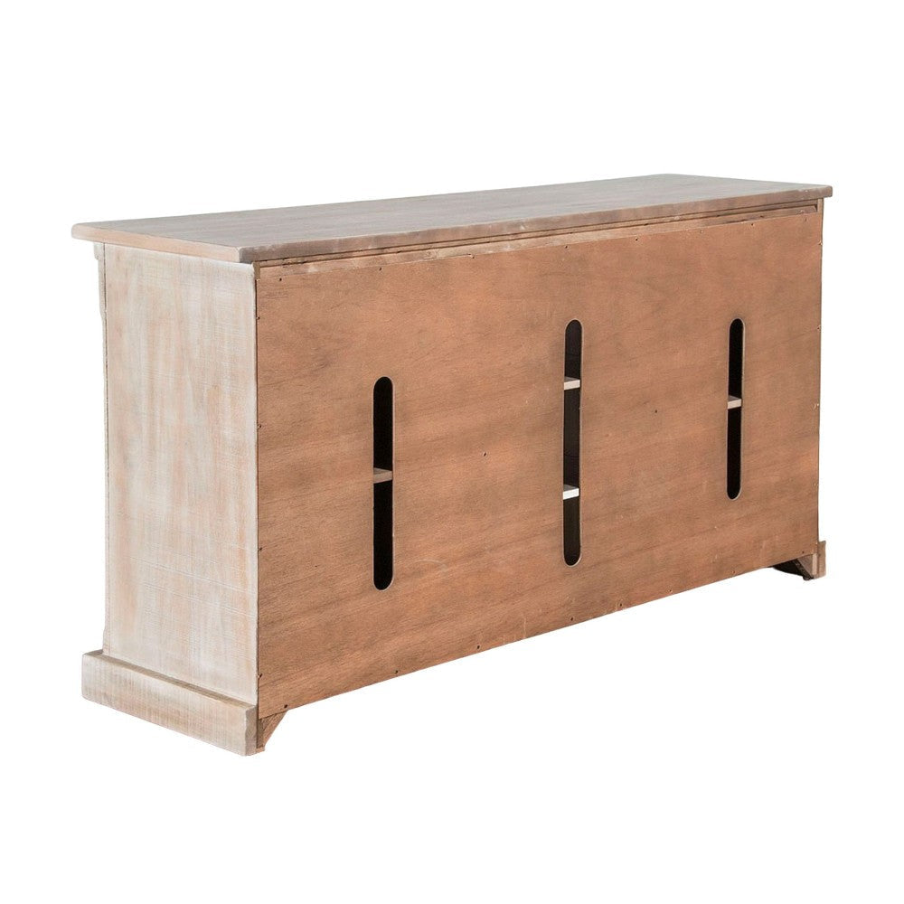 Zena TV Media Console 3 Shelves 2 Barn Doors Taupe Wood 65’’ Top BM325534