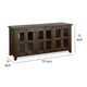 Yael TV Media Console 6 Shelves Glass Doors Dark Brown Wood 70’’ BM325540