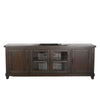 Anva TV Media Console Shelves Doors Dark Brown Mahogany 74’’ Top BM325548