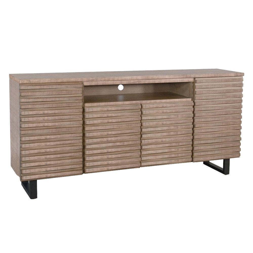 Desy TV Media Entertainment Console Fluted Doors Light Brown 72’’ BM325553
