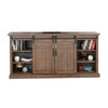 Yael TV Entertainment Console Fireplace Option Barn Doors 78’’ Brown BM325556
