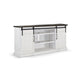 Orso TV Entertainment Console Fireplace Option Barn Doors 78’’ White BM325557