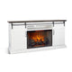 Orso TV Entertainment Console Fireplace Option Barn Doors 78’’ White BM325557