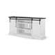 Orso TV Entertainment Console Fireplace Option Barn Doors 78’’ White BM325557