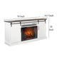 Orso TV Entertainment Console Fireplace Option Barn Doors 78’’ White BM325557