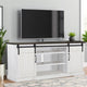 Orso TV Entertainment Console, Fireplace Option, Barn Doors, 78" White