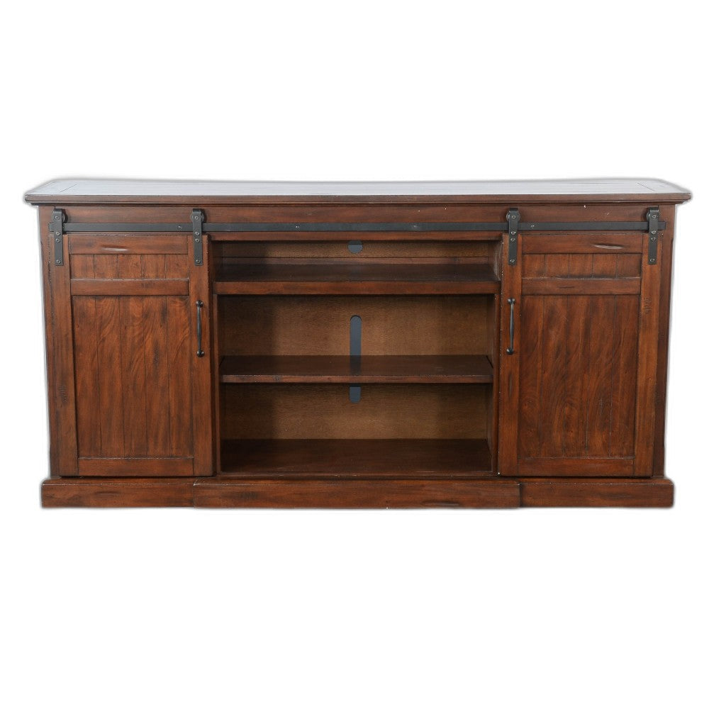 Reggie TV Media Entertainment Console Fireplace Option 78’’ Brown BM325558