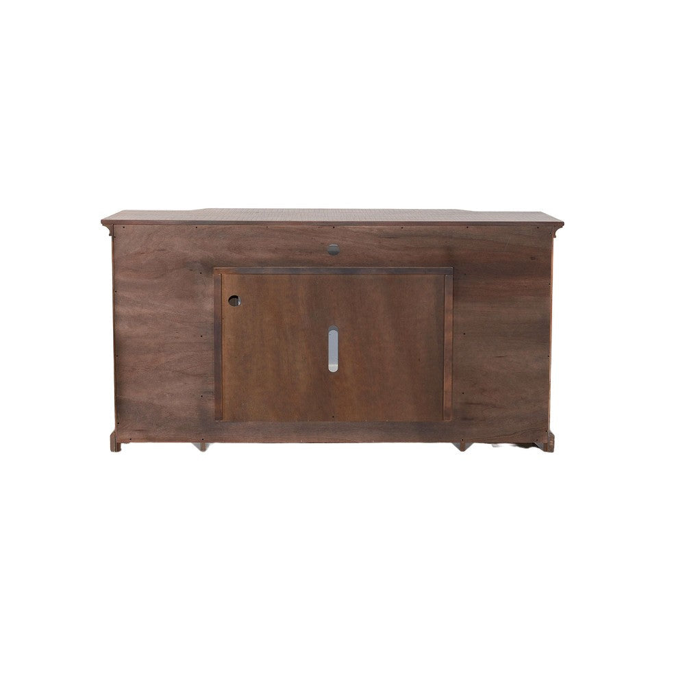Desy TV Media Entertainment Console Slate Inlay Light Brown Wood 72’’ BM325561