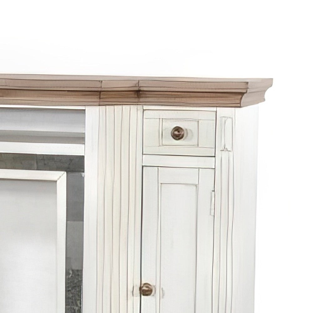 Lio TV Media Entertainment Console Slate Inlay White Brown Wood 72’’ BM325562