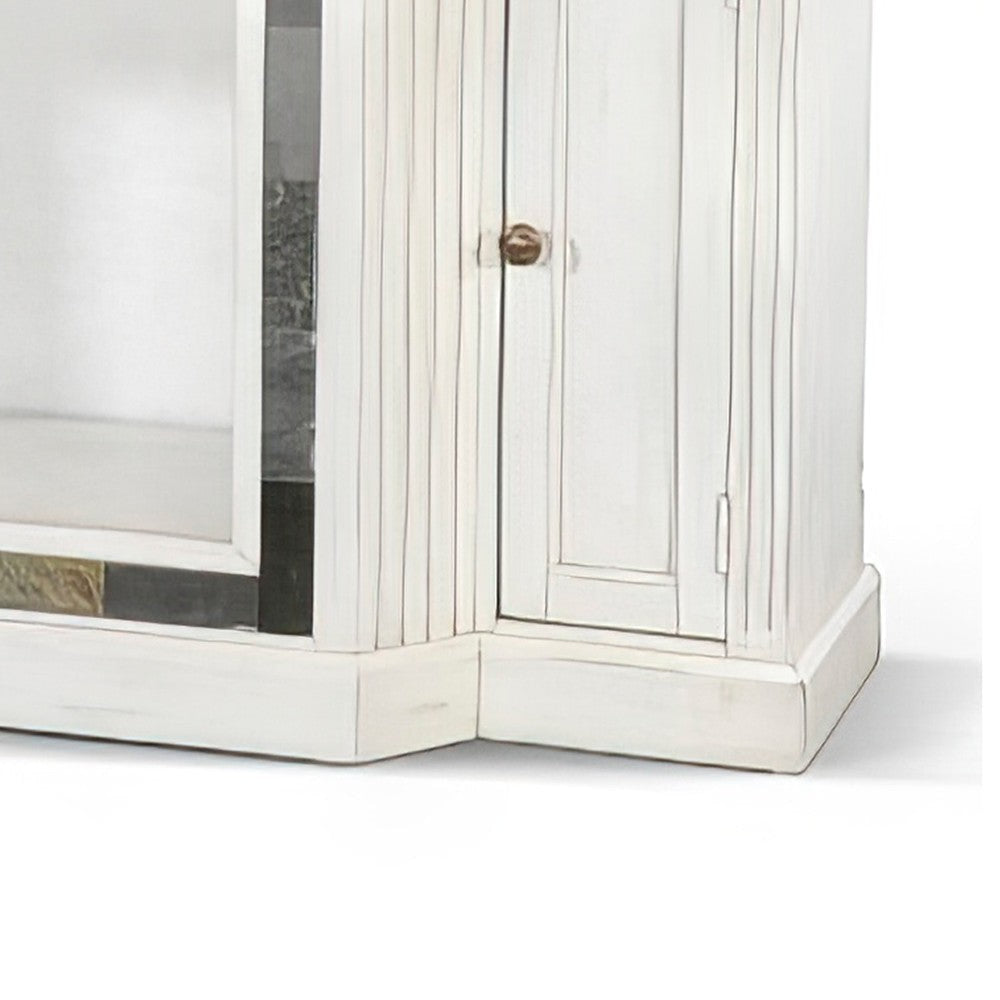 Lio TV Media Entertainment Console Slate Inlay White Brown Wood 72’’ BM325562