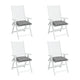 Kia Outdoor Cushion for Chair Set of 4, Square 20x20, Gray Fabric