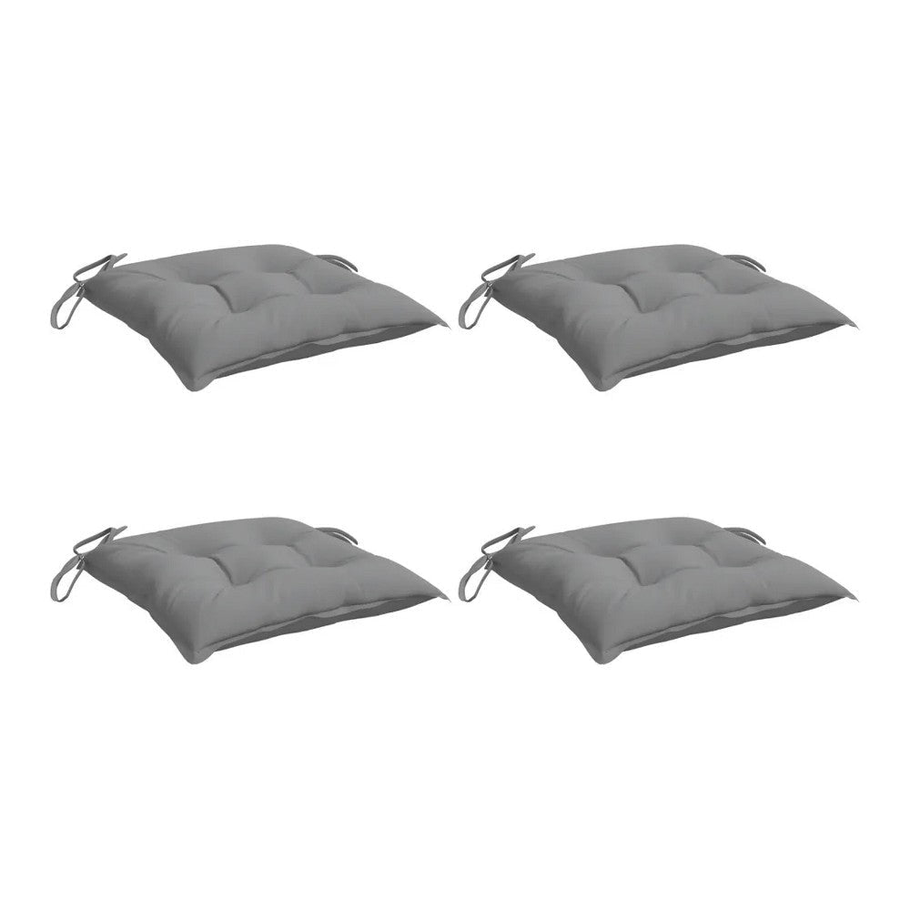 Kia Outdoor Cushion for Chair Set of 4 Square 20x20 Gray Fabric BM325568